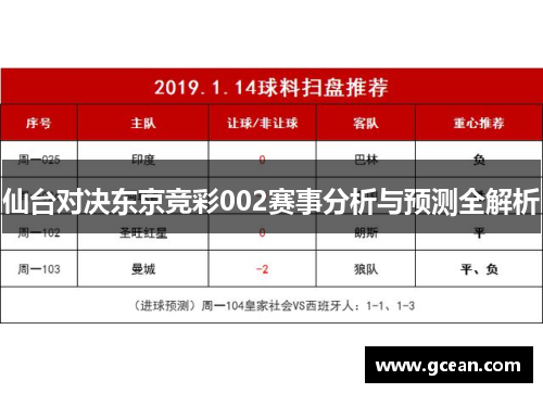 仙台对决东京竞彩002赛事分析与预测全解析